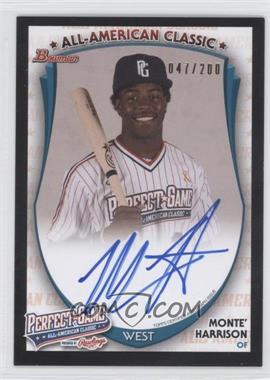 2015 Bowman - AFLAC/Under Armour All-American Game Autographs #PG-MH - Monte Harrison (2013 AFLAC) /200