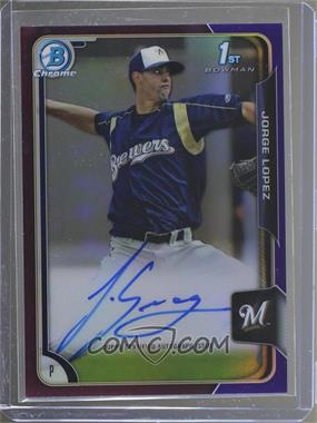 2015 Bowman - Chrome Prospects Autographs - Purple Refractor #BCAP-JL - Jorge Lopez /250