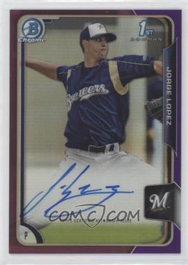 2015 Bowman - Chrome Prospects Autographs - Purple Refractor #BCAP-JL - Jorge Lopez /250