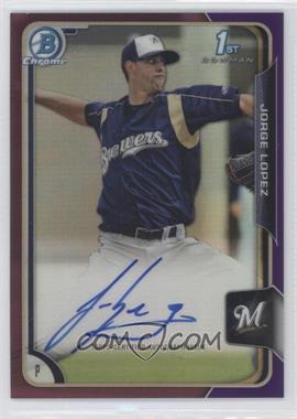 2015 Bowman - Chrome Prospects Autographs - Purple Refractor #BCAP-JL - Jorge Lopez /250