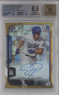 2015 Bowman Chrome - Rookie Autographs - Gold Refractor #BCAR-JPE - Joc Pederson /50 [BGS 8.5 NM‑MT+]