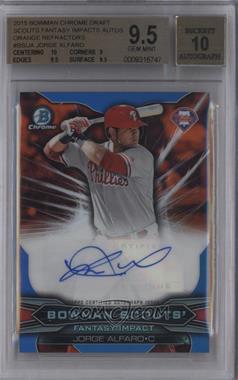 2015 Bowman Draft - Bowman Scouts Fantasy Impact Refractor - Orange Autographs #BSI-JA - Jorge Alfaro /25 [BGS 9.5 GEM MINT]