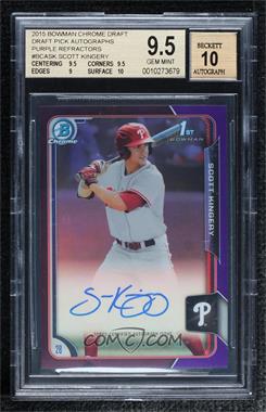 2015 Bowman Draft - Chrome Draft Pick Autographs - Purple Refractor #BCA-SK - Scott Kingery /250 [BGS 9.5 GEM MINT]