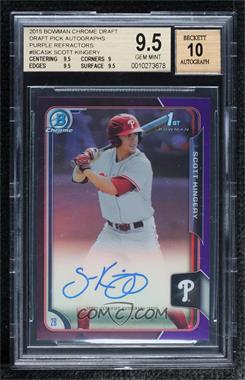 2015 Bowman Draft - Chrome Draft Pick Autographs - Purple Refractor #BCA-SK - Scott Kingery /250 [BGS 9.5 GEM MINT]