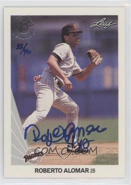 2015 Leaf 25th Baseball - 1990 Buyback Autos - Silver #75 - Roberto Alomar /40