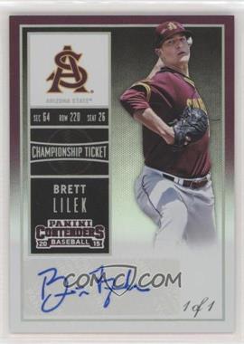 2015 Panini Contenders - College Ticket - Championship Ticket #28.2 - Brett Lilek (Red Jersey) /1