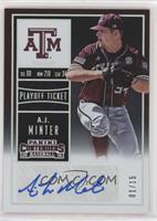 A.J. Minter (Red Jersey, Blue Ink) #/15