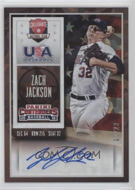 2015 Panini Contenders - USA Baseball Ticket - Cracked Ice #65 - Zach Jackson /23