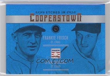 2015 Panini Cooperstown - Etched in Cooperstown Dual - Gem Sapphire #27 - Frankie Frisch, Stan Musial /10