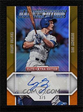2015 Panini Elite Extra Edition - Back to the Future Signatures - Gold #2 - Corey Seager /5
