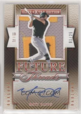 2015 Panini Elite Extra Edition - Future Threads Silhouette Signatures - Prime #30 - Matt Olson /25