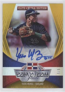 2015 Panini Elite Extra Edition - International Pride - Signatures Gold #8 - Yairo Munoz /5