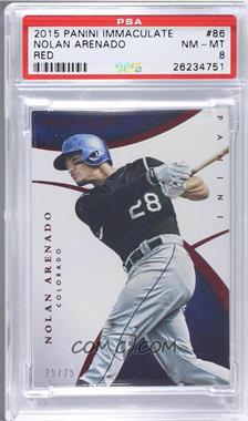 2015 Panini Immaculate Collection - [Base] - Red #86 - Nolan Arenado /25 [PSA 8 NM‑MT]