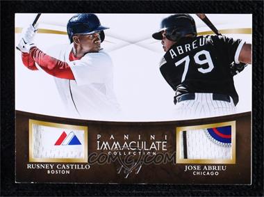 2015 Panini Immaculate Collection - Immaculate Dual Players - Laundry Tags #12 - Jose Abreu, Rusney Castillo /1