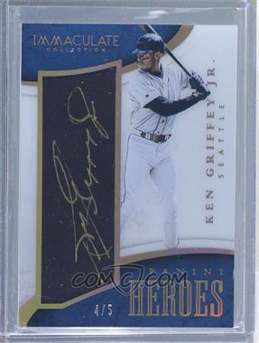 2015 Panini Immaculate Collection - Immaculate Heroes Autographs - Holo Gold #1 - Ken Griffey Jr. /5