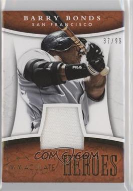 2015 Panini Immaculate Collection - Immaculate Heroes Materials #7 - Barry Bonds /99
