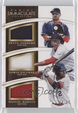 2015 Panini Immaculate Collection - Immaculate Trio Players #13 - Deven Marrero, Edwin Escobar, Manuel Margot /99