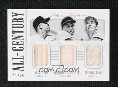 2015 Panini National Treasures - All-Century Triples #9 - Nellie Fox, Roberto Clemente, Ted Williams /25