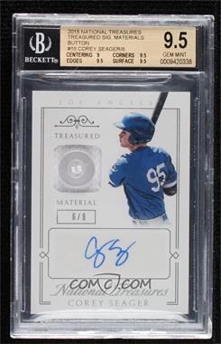 2015 Panini National Treasures - Treasured Materials Signatures - Button #18 - Corey Seager /8 [BGS 9.5 GEM MINT]