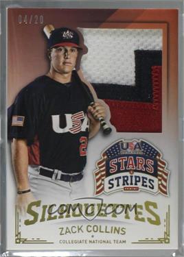 2015 Panini Stars and Stripes - Jumbo Swatch Silhouettes - Jerseys Prime #100 - Zack Collins /20 [Noted]