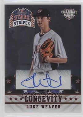 2015 Panini Stars and Stripes - Longevity Signatures - Ruby #68 - Luke Weaver /49