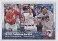 League Leaders - Mike Trout, Miguel Cabrera, Nelson Cruz [EX to NM]