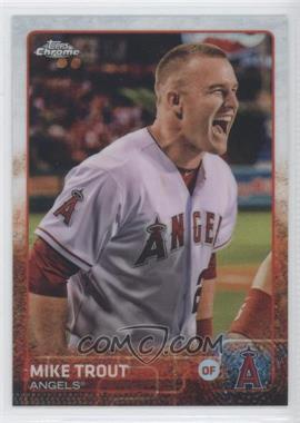 2015 Topps Chrome - [Base] - Refractor #51.2 - SP - Photo Variation - Mike Trout (White Jersey)