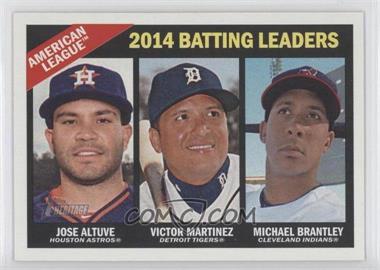 2015 Topps Heritage - [Base] - Gum Damage Back #216 - League Leaders - Jose Altuve, Victor Martinez, Michael Brantley