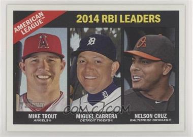 2015 Topps Heritage - [Base] #220 - League Leaders - Mike Trout, Miguel Cabrera, Nelson Cruz