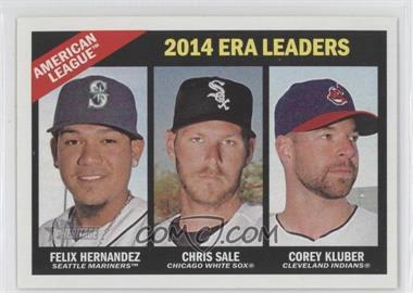 2015 Topps Heritage - [Base] #222 - League Leaders - Felix Hernandez, Chris Sale, Corey Kluber