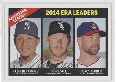 2015 Topps Heritage - [Base] #222 - League Leaders - Felix Hernandez, Chris Sale, Corey Kluber