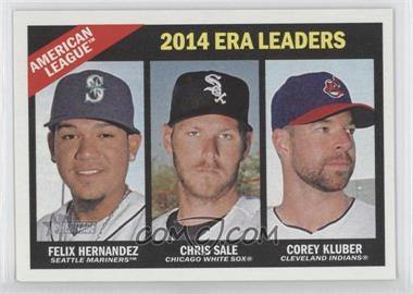 2015 Topps Heritage - [Base] #222 - League Leaders - Felix Hernandez, Chris Sale, Corey Kluber