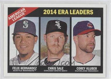 2015 Topps Heritage - [Base] #222 - League Leaders - Felix Hernandez, Chris Sale, Corey Kluber