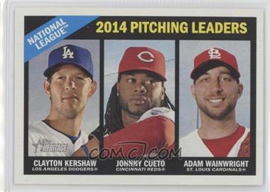 2015 Topps Heritage - [Base] #223 - League Leaders - Clayton Kershaw, Johnny Cueto, Adam Wainwright