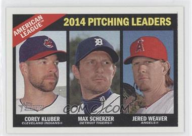 2015 Topps Heritage - [Base] #224 - League Leaders - Corey Kluber, Max Scherzer, Jered Weaver