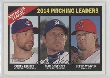 2015 Topps Heritage - [Base] #224 - League Leaders - Corey Kluber, Max Scherzer, Jered Weaver