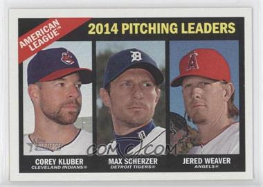 2015 Topps Heritage - [Base] #224 - League Leaders - Corey Kluber, Max Scherzer, Jered Weaver