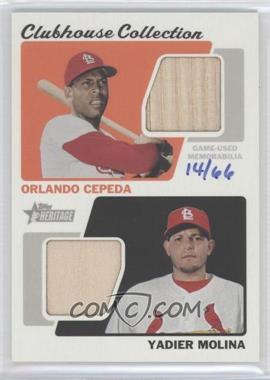 2015 Topps Heritage - Clubhouse Collection Dual Relics #CCDR-CM - Yadier Molina, Orlando Cepeda /66