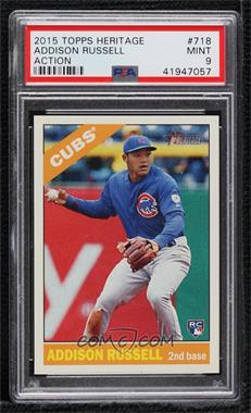 2015 Topps Heritage High Number - [Base] #718.2 - Short Print - Action Image Variation - Addison Russell [PSA 9 MINT]