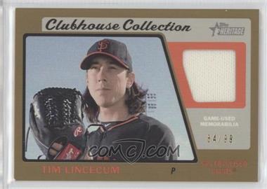 2015 Topps Heritage High Number - Clubhouse Collection Relics - Gold #CCR-TL - Tim Lincecum /99