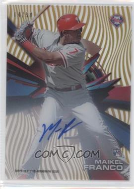 2015 Topps High Tek - Autographs - Pattern 1 Grass/Waves Gold Rainbow #HT-MFO - Maikel Franco /50