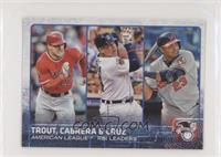 Mike Trout, Nelson Cruz, Miguel Cabrera