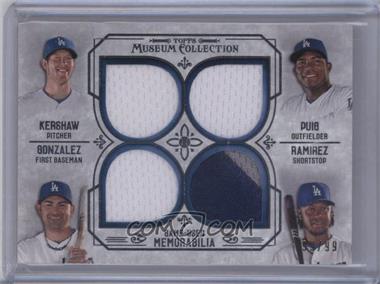 2015 Topps Museum Collection - Four-Player Primary Pieces Quad Relics #PPFQ-KP - Hanley Ramirez, Yasiel Puig, Adrian Gonzalez, Clayton Kershaw /99 [Noted]