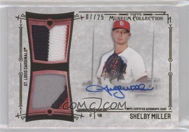 2015 Topps Museum Collection - Single-Player Signature Swatches Dual Relic Autographs - Gold #SSD-SMR - Shelby Miller /25