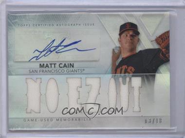 2015 Topps Triple Threads - Auto Relics #TTAR-MCN2 - Matt Cain /18