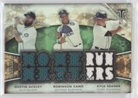 Dustin Ackley, Robinson Cano, Kyle Seager #/18