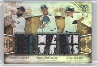 Dustin Ackley, Kyle Seager, Robinson Cano #/9