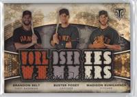 Madison Bumgarner, Brandon Belt, Buster Posey #/36