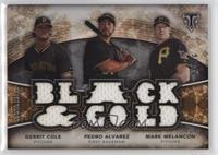 Gerrit Cole, Pedro Alvarez, Mark Melancon #/36