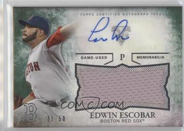 2015 Topps Triple Threads - Unity Autographed Jumbo Relics - Emerald #UAJR-EER - Edwin Escobar /50